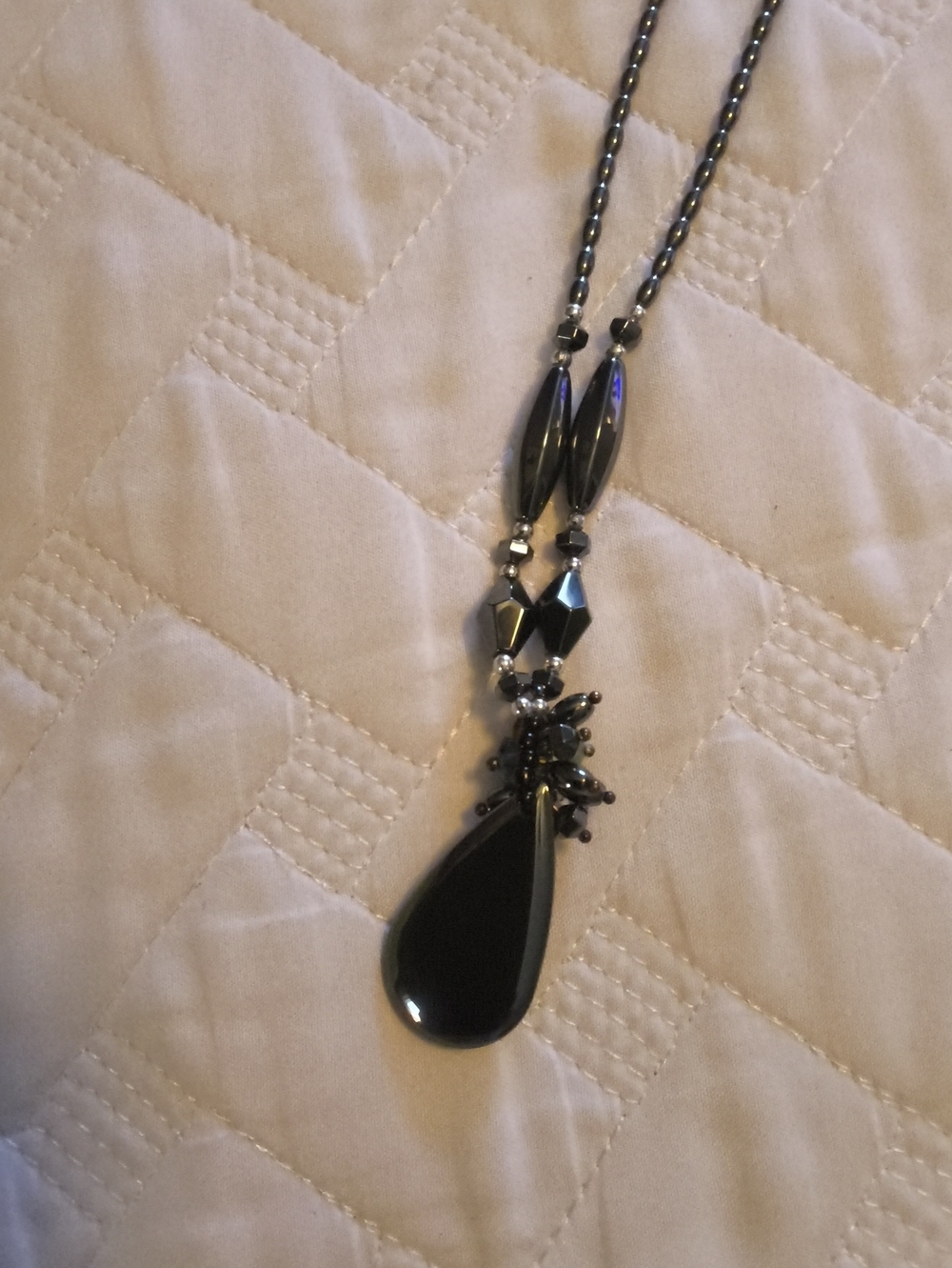 Beautiful Beaded Hematite Necklace - Picture 3 of 4